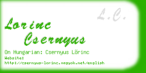 lorinc csernyus business card