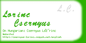 lorinc csernyus business card